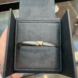 David Yurman X Station Bracelet in Sterling Silver with 18K Yellow Gold